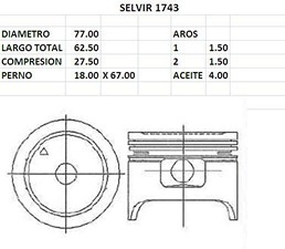 PISTONES 77mm HONDA ACCORD 81 STD