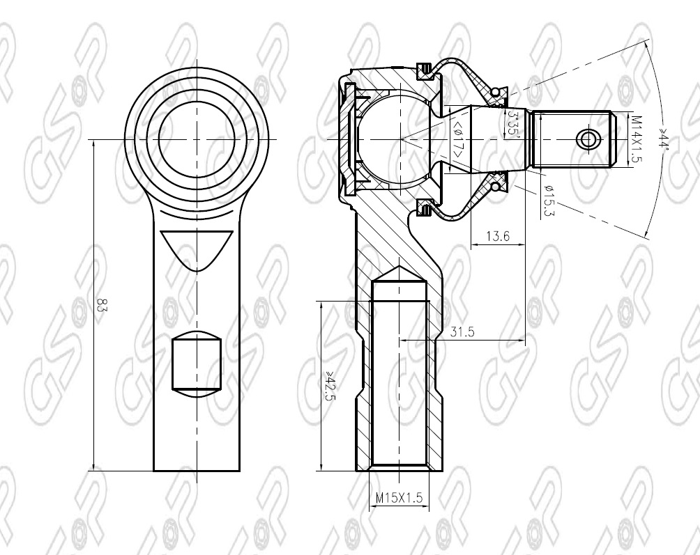 PUNTERO TOYOTA HILUX VIGO CONO 15mm CTR