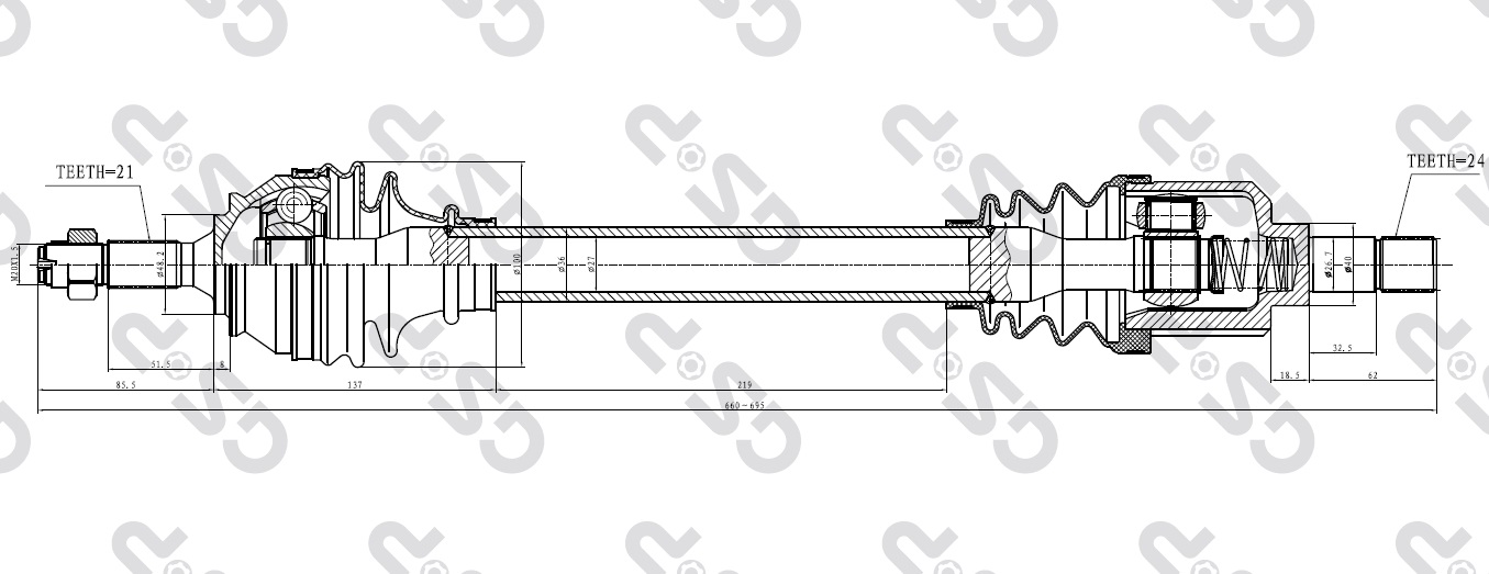 PALIER DEL IZQ CITROEN C-ELYSEE 1.6 HDI GSP