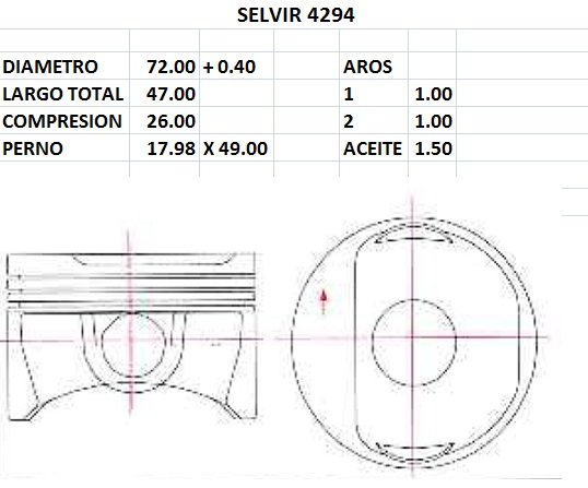 PISTONES 72mm FIAT 1.4 EVO FLEX UNO NOVO-STRA 040