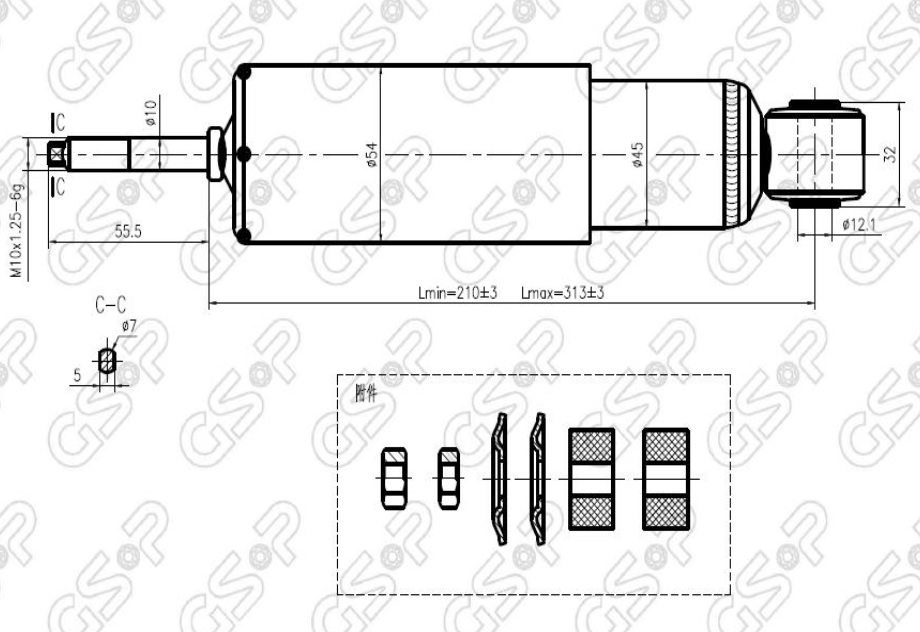 AMORTIGUADOR DEL NISSAN D21 91 4WD KYB