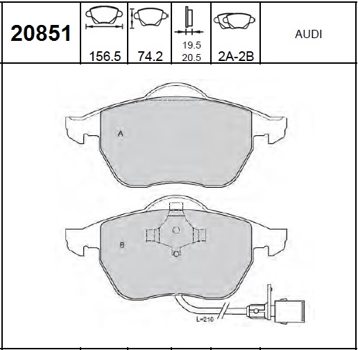 PASTILLAS DEL AUDI A4 05 BREMSI