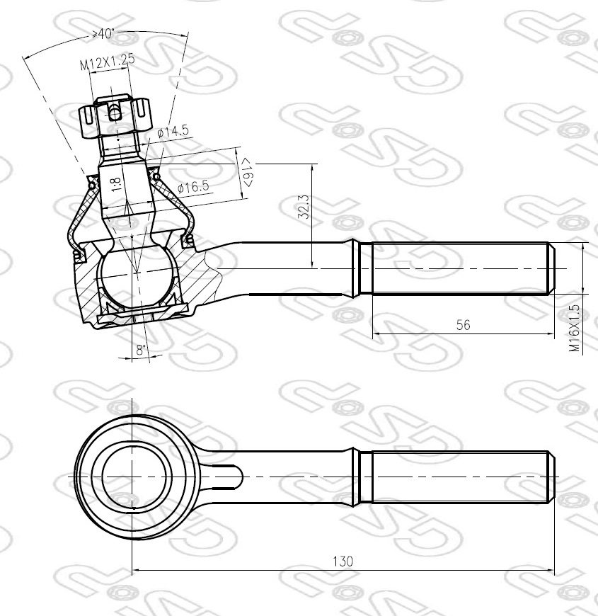PUNTERO INT IZQ NISSAN D21 (4WD) (15mm) AYD
