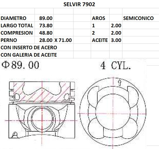 PISTONES 89mm NISSAN YD25DDTI 06 STD