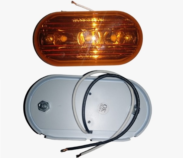 FAROL LATERAL UNIVERSAL CARRETA BIVOLT AMBAR C/CAB