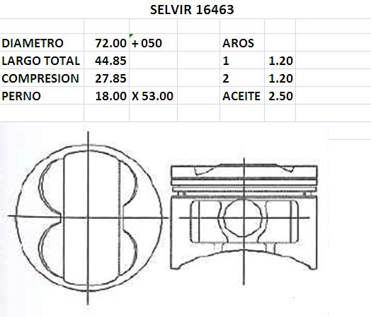 PISTONES 72mm CHERY QQ (3 Cil) 0.50