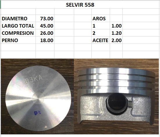 PISTONES 73mm SUZUKI SWIFT-DZIRE 1.2 4 CIL S/PER