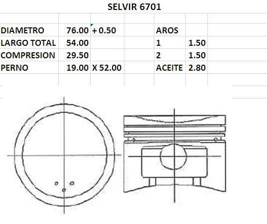 PISTONES 76mm NISSAN B13-14 0.50 16 VALVULAS TIK