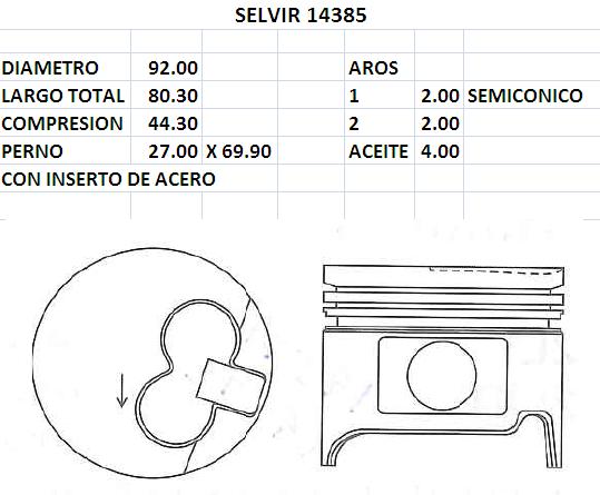 PISTONES  92mm TOYOTA HILUX (2L II)  STD EUROSUN