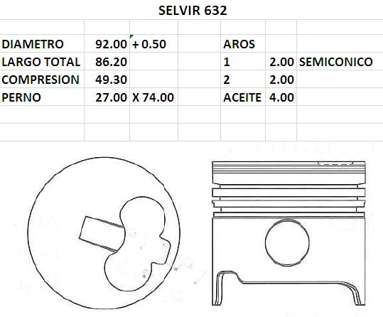 PISTONES  92mm TOYOTA HILUX 85 (2L) 0.50 EUROSUN