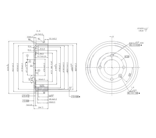 CAMPANA FRENO TRA PEUGEOT 208 1.6 (203mm) BREME