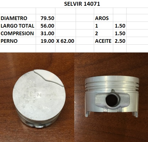 PISTONES 79.50mm RENAULT K7M 1.6 8v STD EUROSUN