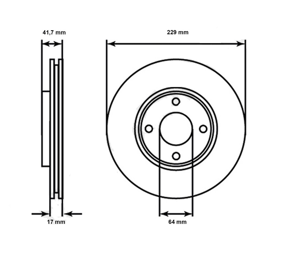 DISCO FRENO DEL MITSUBISHI MIRAGE (229mm)