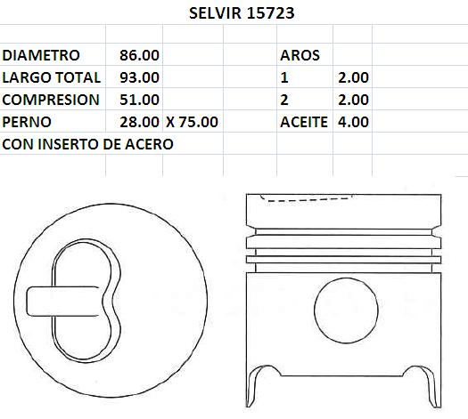 PISTONES 86mm RENAULT R18 2.0 D STD TIK